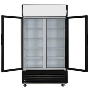 600l fridge showcase for retail store commercial upright double glass door cooler display refrigerator