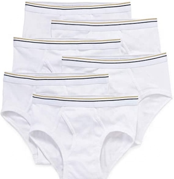 Custom 100% cotton Open Fly white underwear men trunks briefs