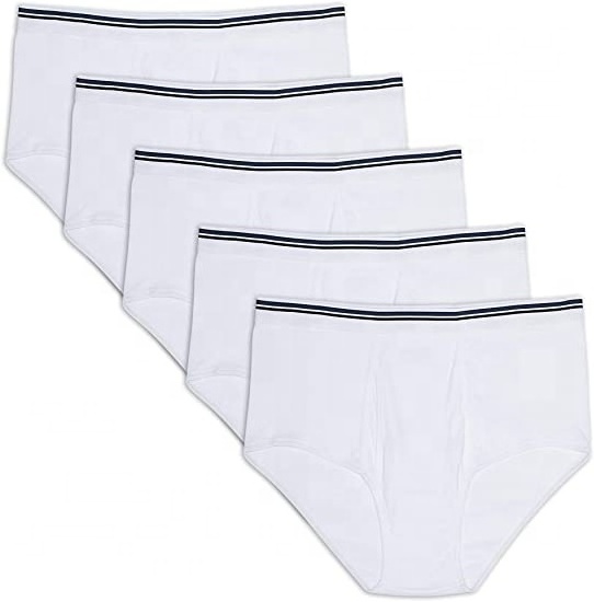 Custom 100% cotton Open Fly white underwear men trunks briefs