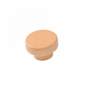 Minimalist Round Wooden Knob Drawer Pulls Natural wood handle grip for Bedroom Kitchen Cabinet Handles