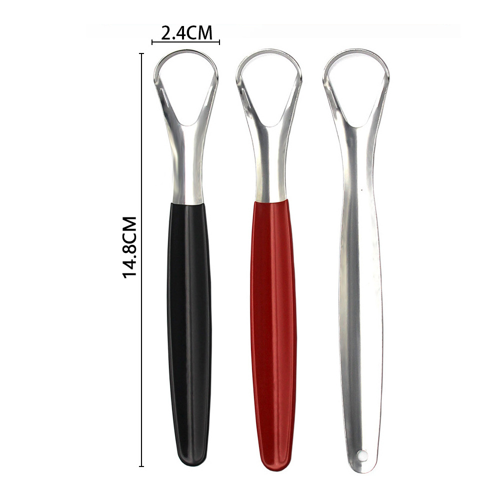 Hot Selling Laser Polishing Handle Encapsulation Oral Hygiene 430 Stainless Steel Tongue Scraper Oral