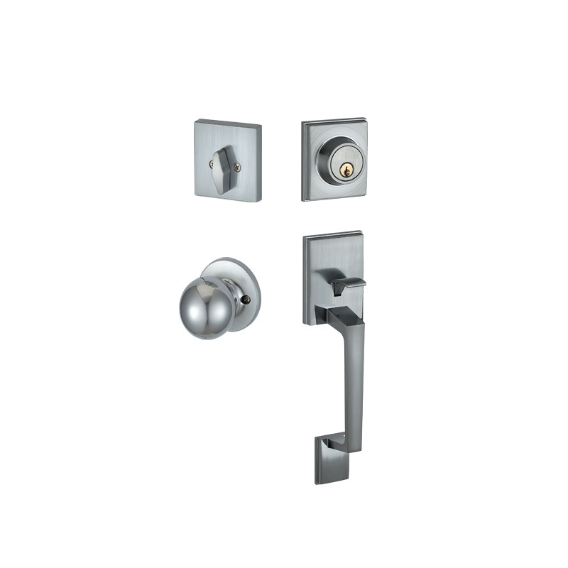 Entry Door Locksets with Deadbolt Single Cylinder Exterior Door Handle with Reversible Knob Sets