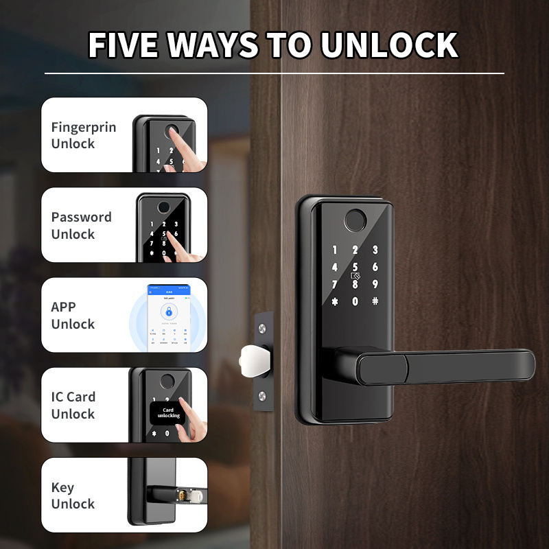 Smart TTlock Password App Card Electronic 5050 mortise Smart  Lock for Home Airbnb Apartment Project