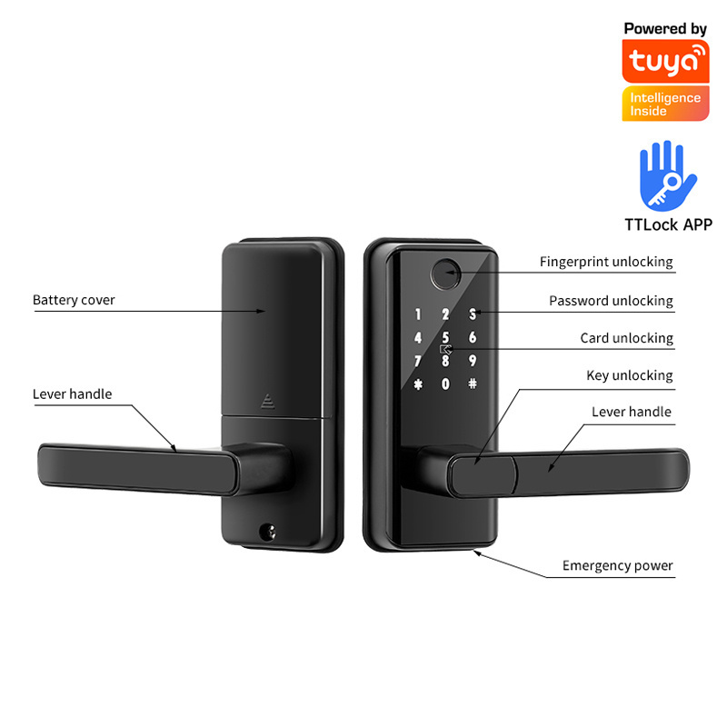 Smart TTlock Password App Card Electronic 5050 mortise Smart  Lock for Home Airbnb Apartment Project