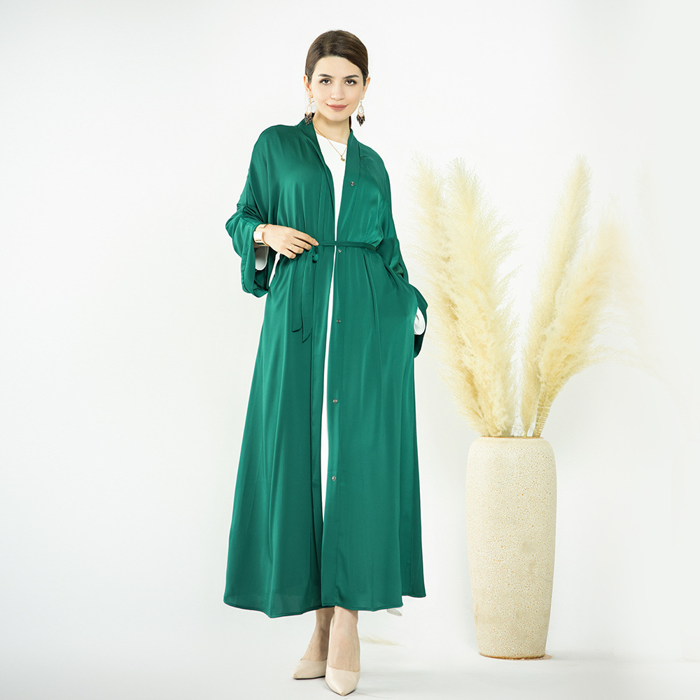 Kuwii Wholesale Fashion Modest Islamic Clothing Simple Abaya Designs Dubai Dress Women Muslim Open Abaya