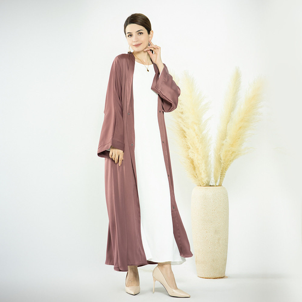 Kuwii Wholesale Fashion Modest Islamic Clothing Simple Abaya Designs Dubai Dress Women Muslim Open Abaya