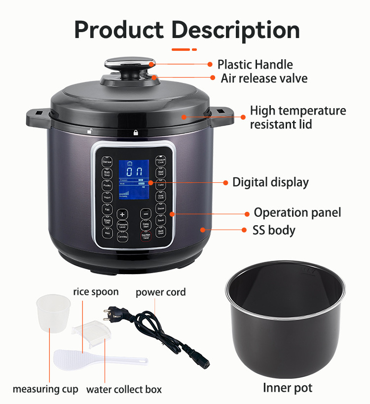 Kitchen robot high quality instant 7-in-1 electric pot duo pressure cookers for restaurant multifunctional cooker