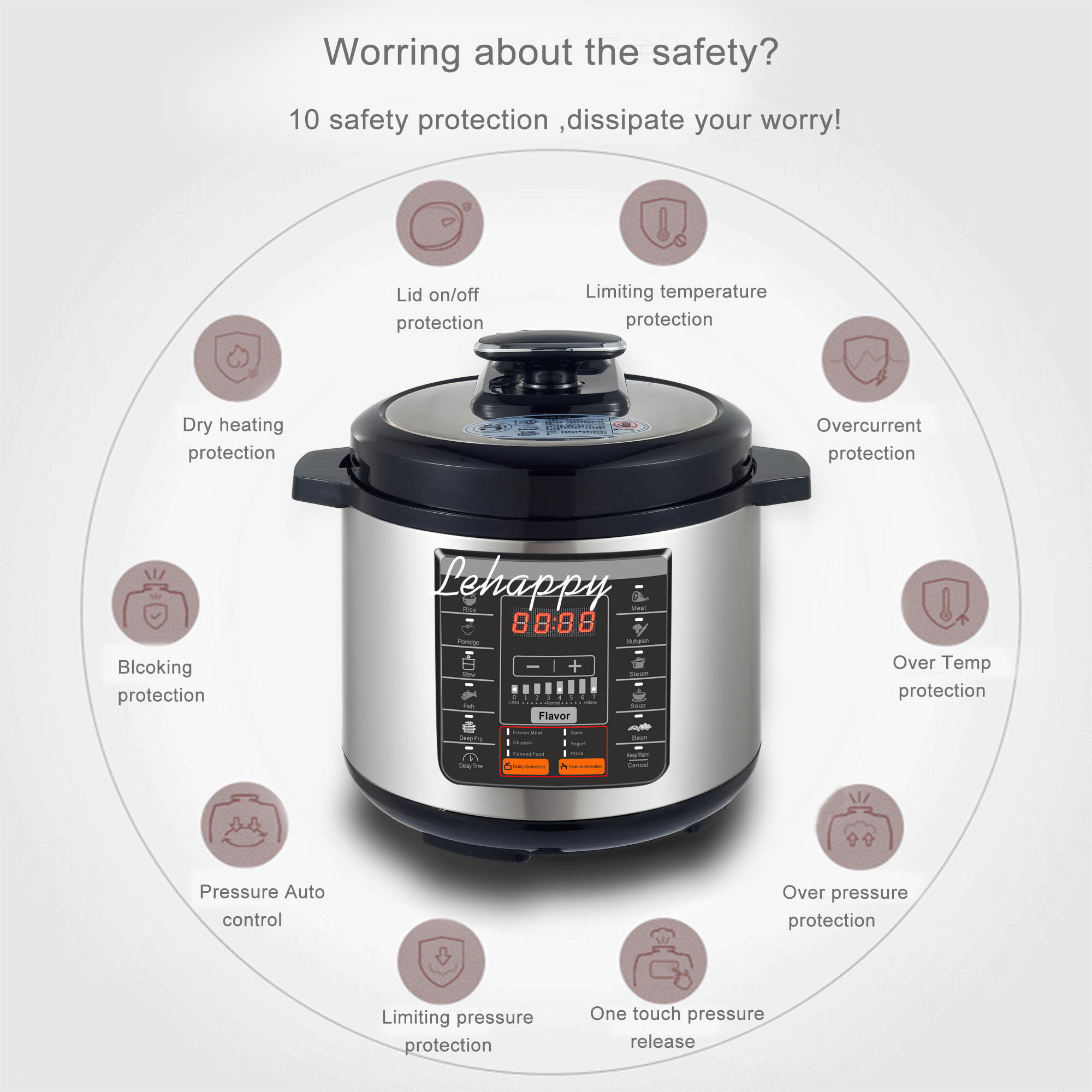 Wal-Mart new product High quality stainless steel multi use  crock instant cooker pot electrical pressure cooker with CE CB LFGB