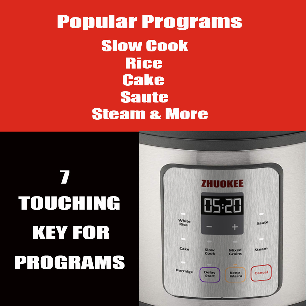 amazon big sale cheap price high quality  5/6l multi use 5cup smart multi electric rice cooker with slow cook programs