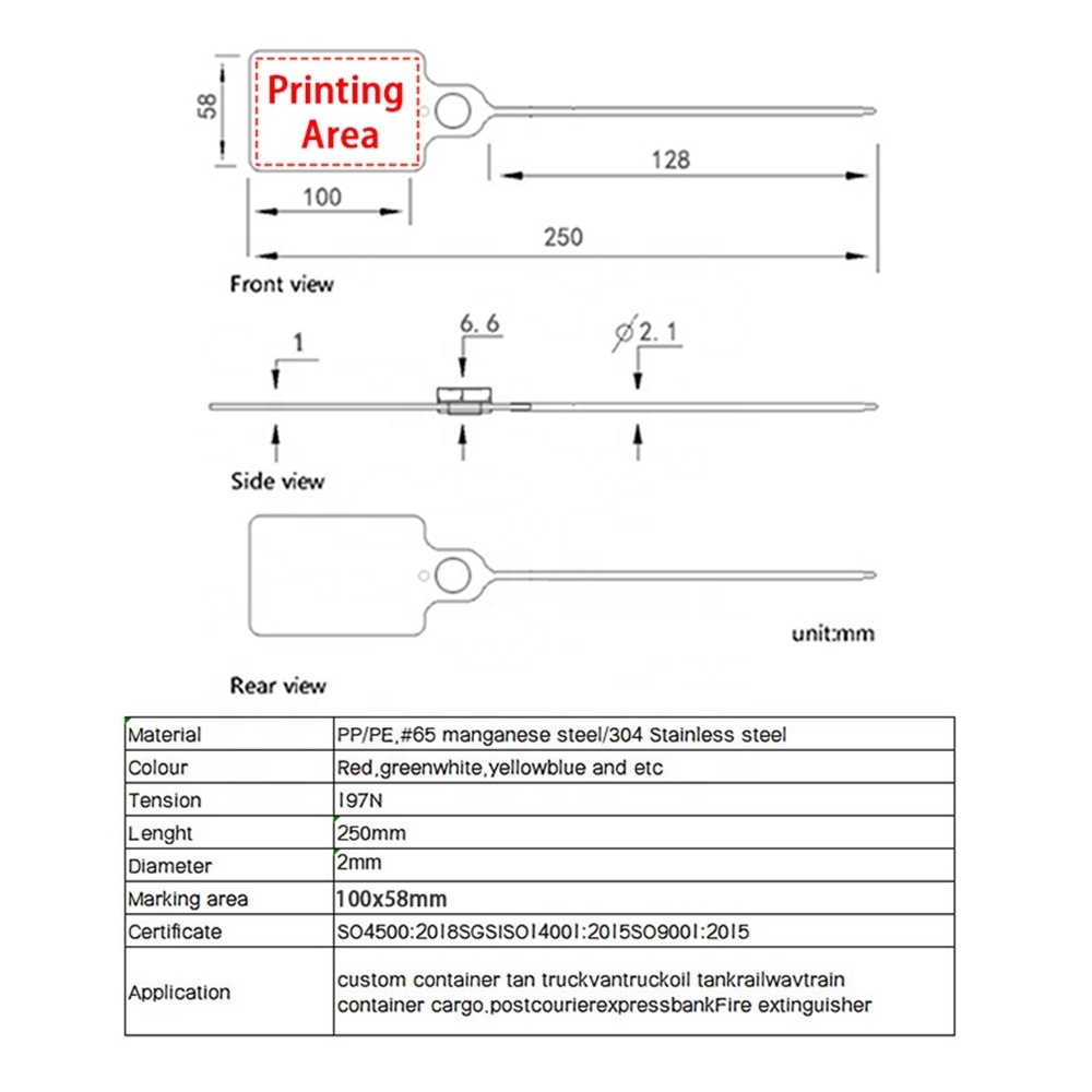 Disposable Tamper Evident plastic seal hangtag Security Seal for Logistics Big Flag Large Labels Security Seal