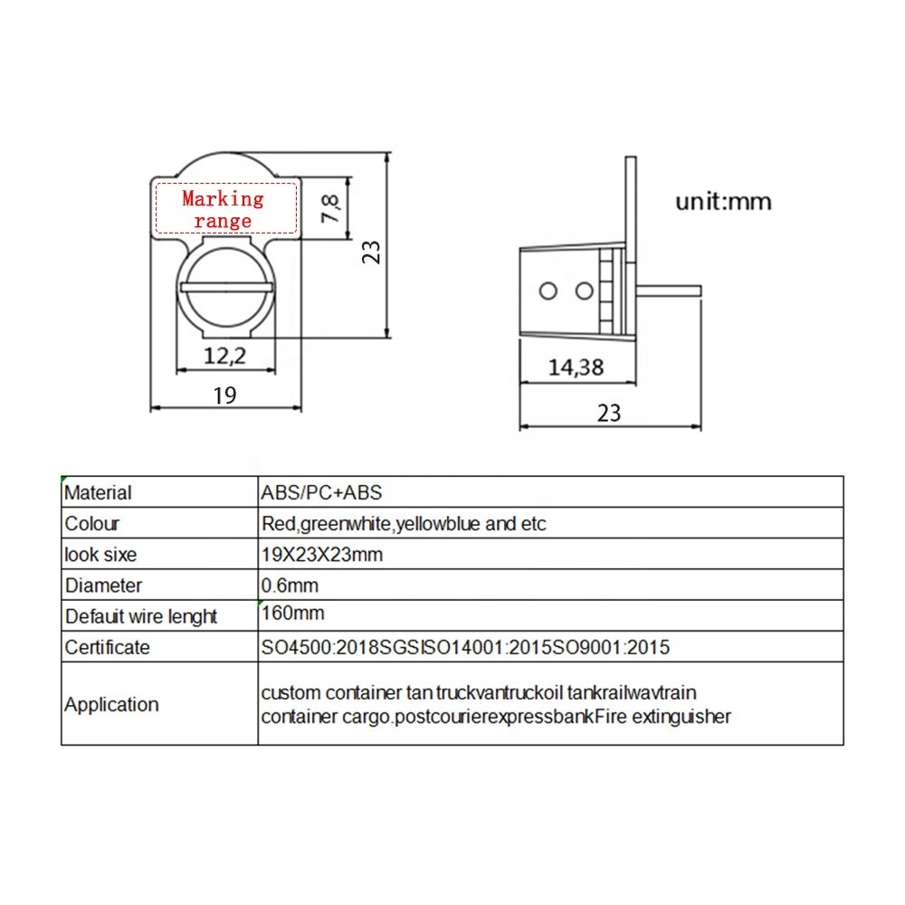 Disposable transparent PC+ABS plastic meter seal with barcode for electricity meter Water meter Gas meter