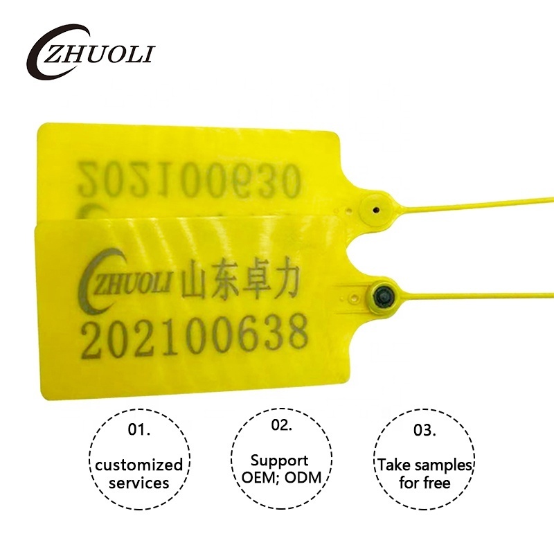 Disposable Tamper Evident plastic seal hangtag Security Seal for Logistics Big Flag Large Labels Security Seal