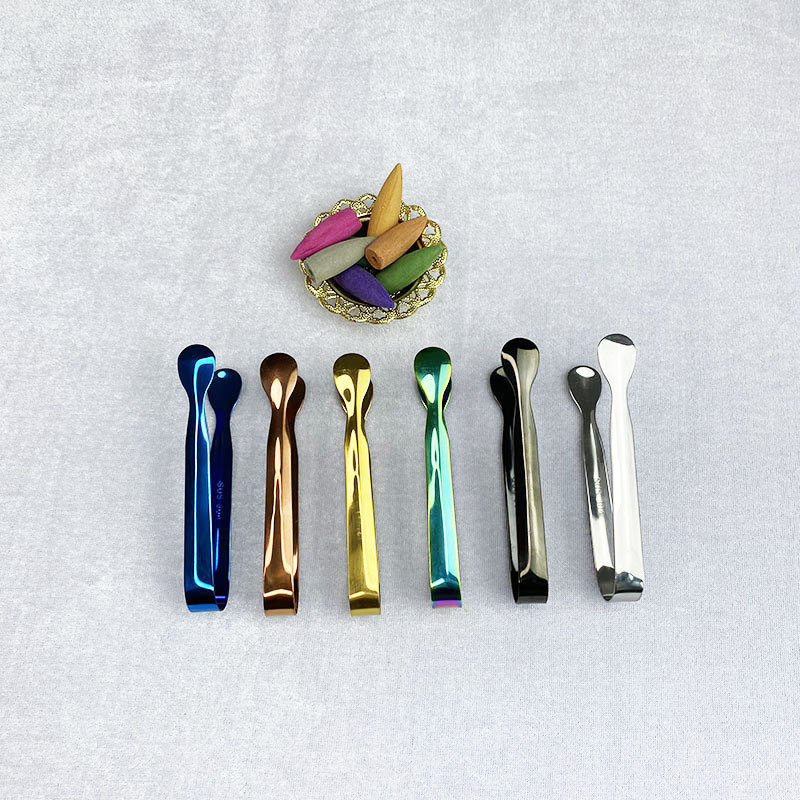 Stainless Steel Mini Incense Tweezer Clips Metal Incense Cones Tongs Oud Charcoal Burner Incense Cones Tong