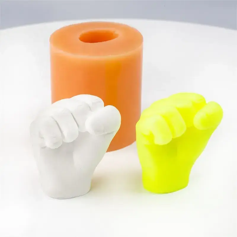 Wholesale Middle Finger Silicon Candle Mould  3d Custom Mini Hand Shape Silicone Mold For Candles