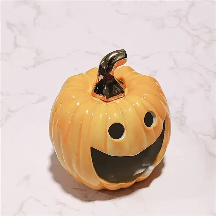 Promotion Halloween Pumpkin Ceramic Candle Holder