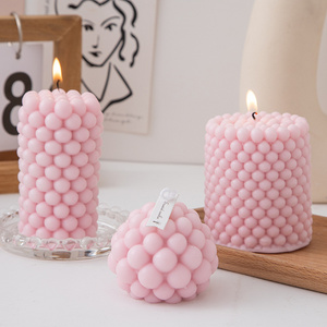 Wholesale good quality Aesthetic Luxury Paraffin Wax Large Ball Pearled Bubble Cube Scented Candles