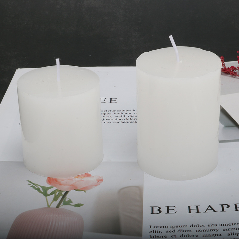 Wholesale good quality Paraffin Wax Unscented Flat-Topped White and Ivory White Pillar Candle