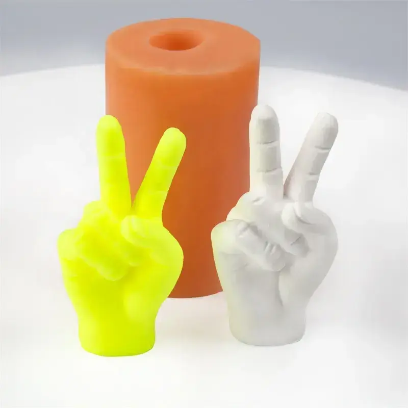 Wholesale Middle Finger Silicon Candle Mould  3d Custom Mini Hand Shape Silicone Mold For Candles