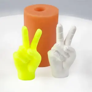 Wholesale Middle Finger Silicon Candle Mould  3d Custom Mini Hand Shape Silicone Mold For Candles