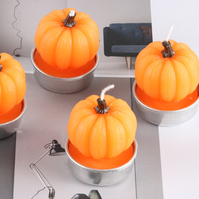 Wholesale Halloween Witch Mini Art Designer Candles Pumpkin Shaped Tea Light Candle Set Scent