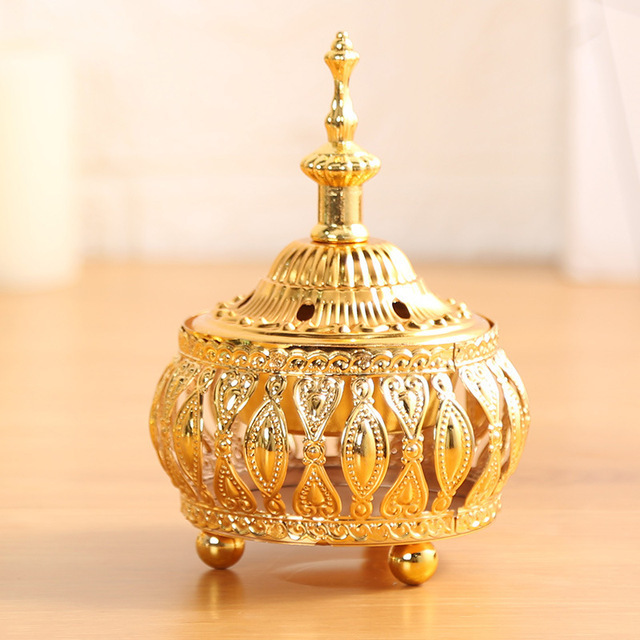 Metal Mubkhar Incense Burner Oud Bakhoor Jar Glass Burner Luxury Arabic Incense Burner