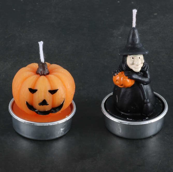 Wholesale Halloween Witch Mini Art Designer Candles Pumpkin Shaped Tea Light Candle Set Scent