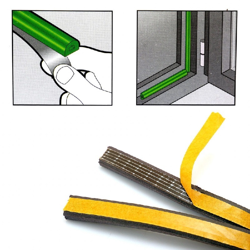 Rubber sealing adhesive tapes for windows, doors, D sealing gasket