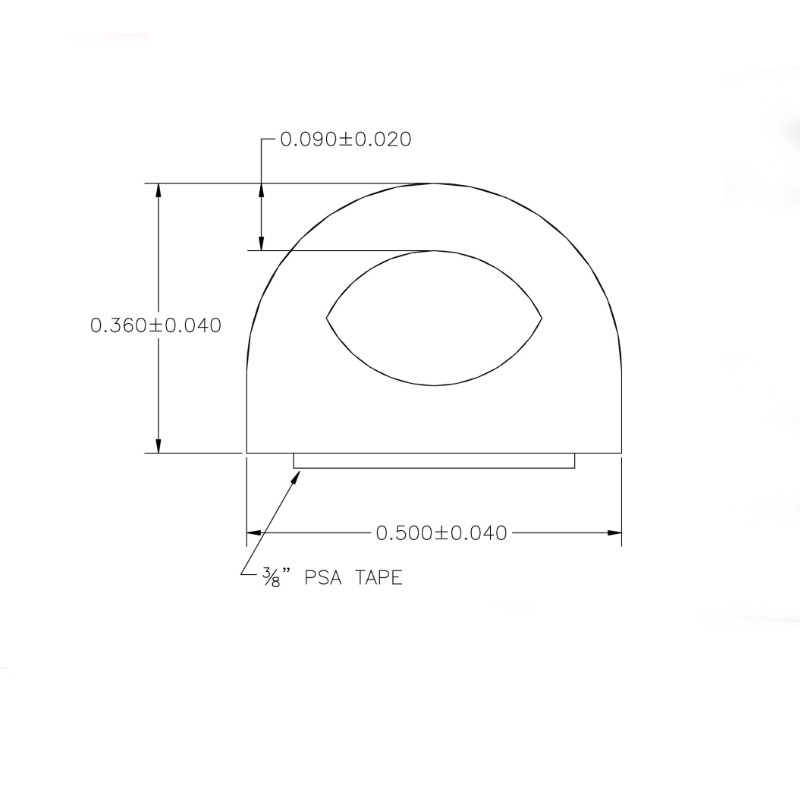 Sponge Rubber Black Boat RV Door Window D Seal