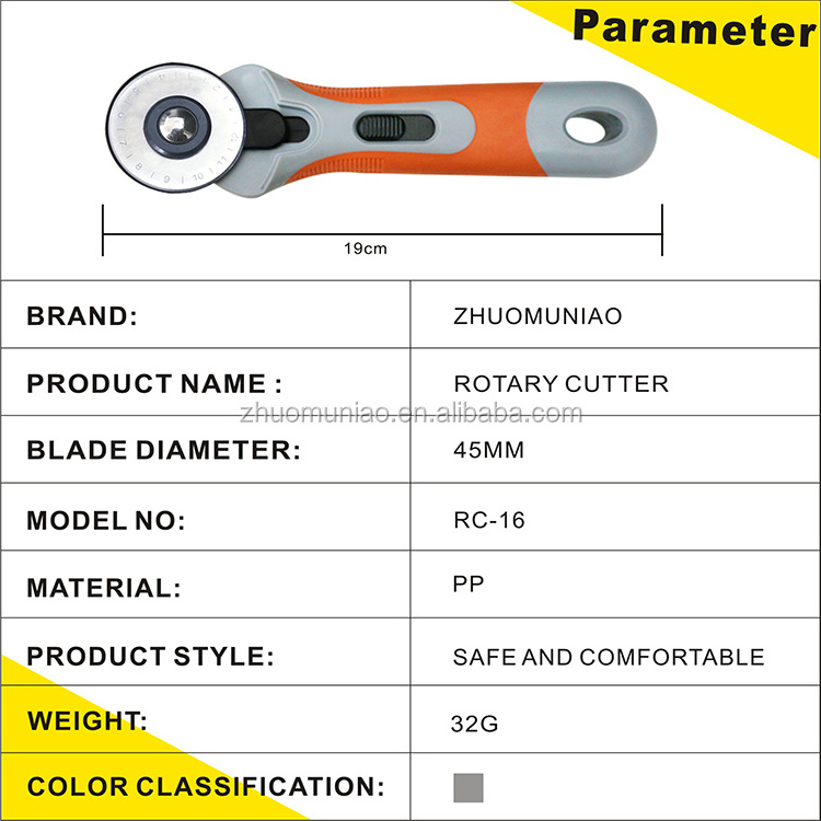 Plastic Cloth Sewing Quilting Fabric Leather Round Rotary Cutter Knife High Quality 45MM Rotary Cutter For Fabric