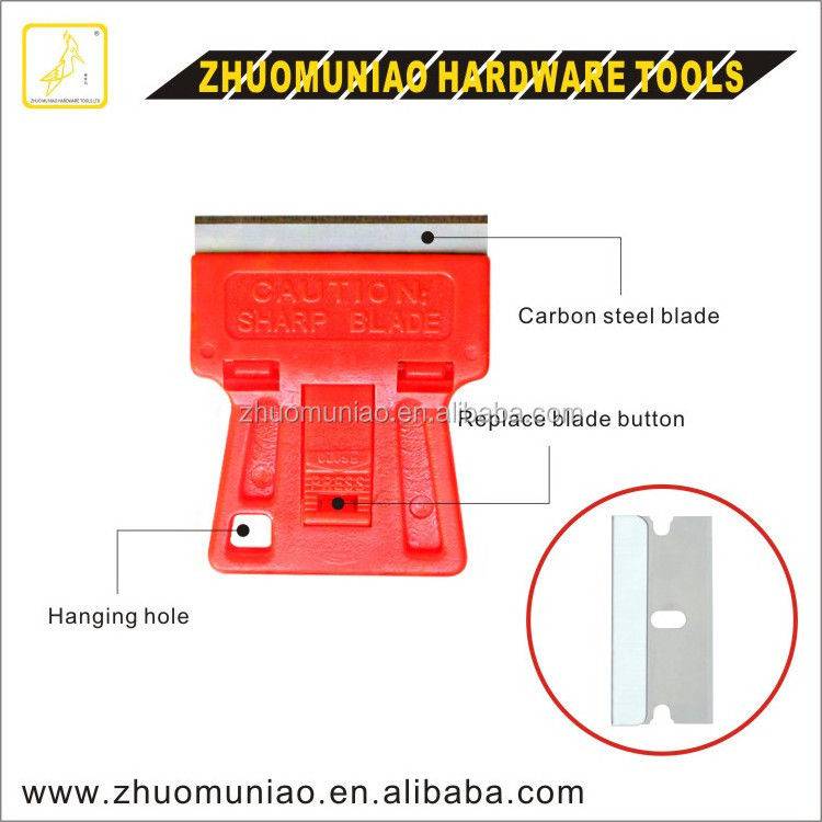 Car Window Sticker Remover Tools Single Edge Razor Blade Red Plastic Scraper Cleaning Knife