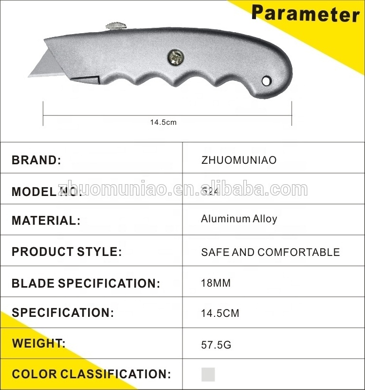 Handheld adjustable knife blade box carbon fiber cutter heavy duty utility knife for cutting carpet