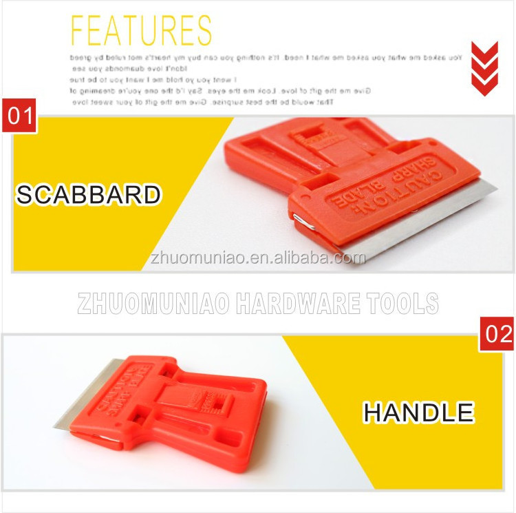 Car Window Sticker Remover Tools Single Edge Razor Blade Red Plastic Scraper Cleaning Knife