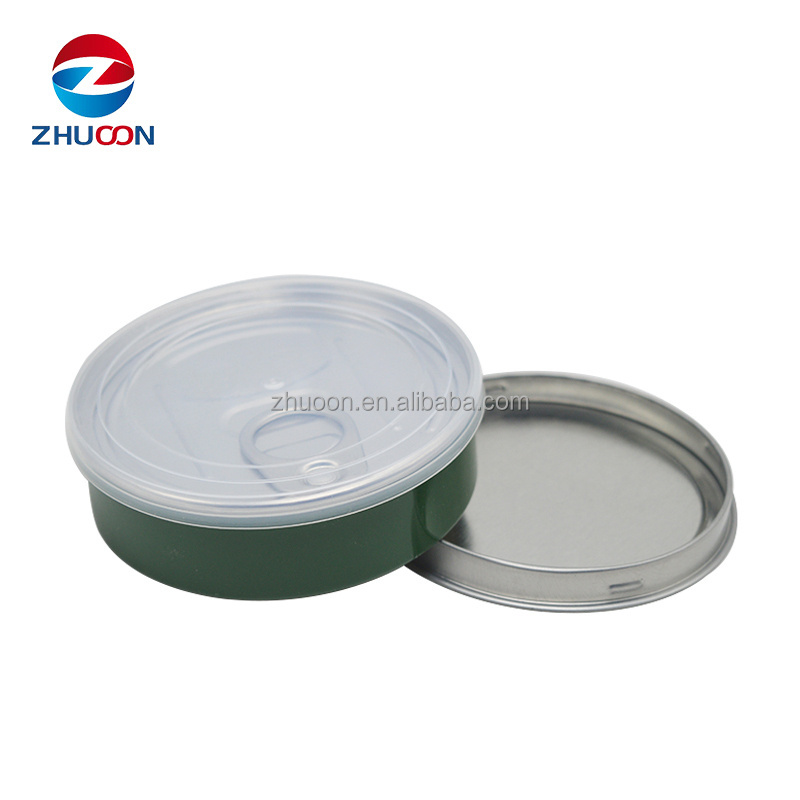 Tin Cans Food Grade Round Ring-pull Fish Metal with Plastic Recycled Material Self Sealing Tuna Can Tin Cali 3.5g Tins