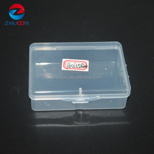 Wholesale PP Transparent Hard Small Plastic square Storage containers Box flip top jar with Hinged Lid for Packaging