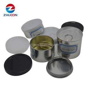 Tin Cans Food Grade Round Ring-pull Fish Metal with Plastic Recycled Material Self Sealing Tuna Can Tin Cali 3.5g Tins