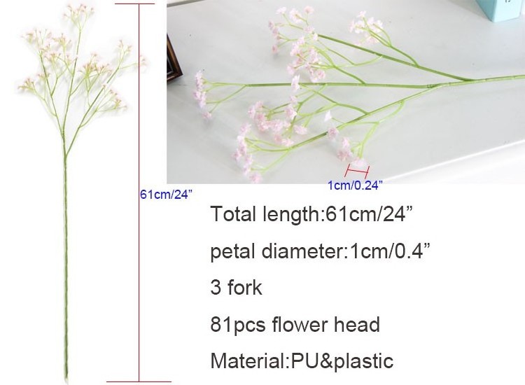 Baby Breath/Gypsophila Artificial Flowers Fake Silk Plants Wedding Party Decoration PU Real Touch Flowers DIY Home Garden