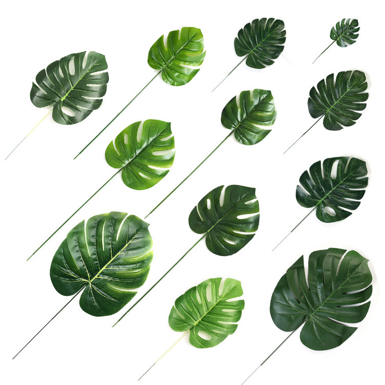 ZERO Hot Sale Silk Palm Leaves Artificial Leaves For Hawaiian Luau Safari Party