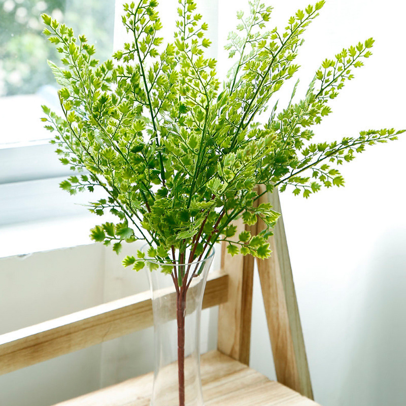 ZERO Decorative Artificial Greeneryy Leaves Bunch Grass Faux Greenery For Home Wall Green Decoration