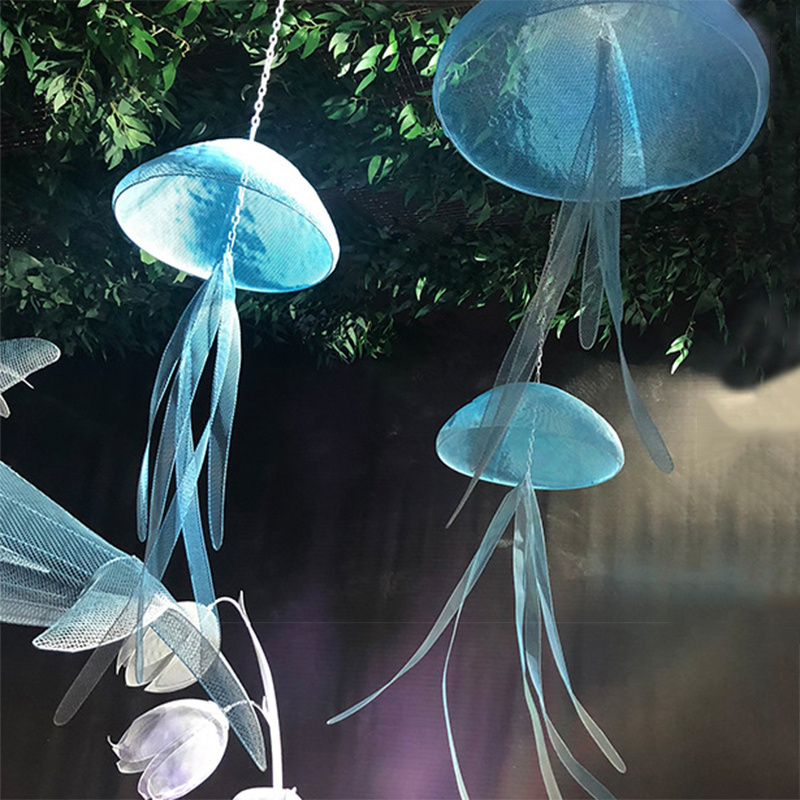 ZHUOOU Iron Jellyfish Decoration Wedding Ceiling Decoration Hanging Jellyfish Decoration for Wedding Stage