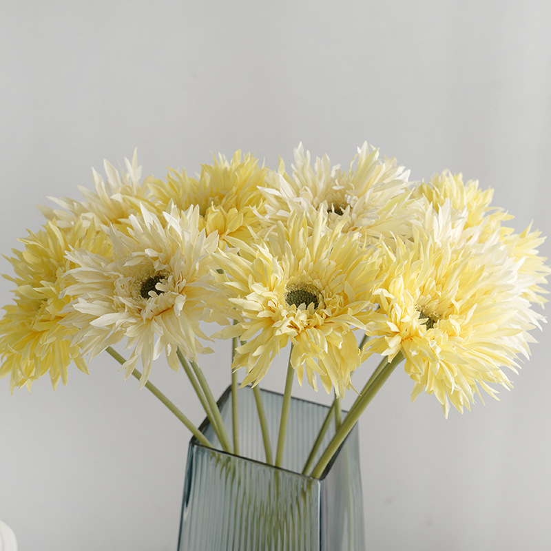 Zhuoou hot selling Gerbera single branch decorative daisy flowers 42cm cheap artificial  chrysanthemum for home decoration