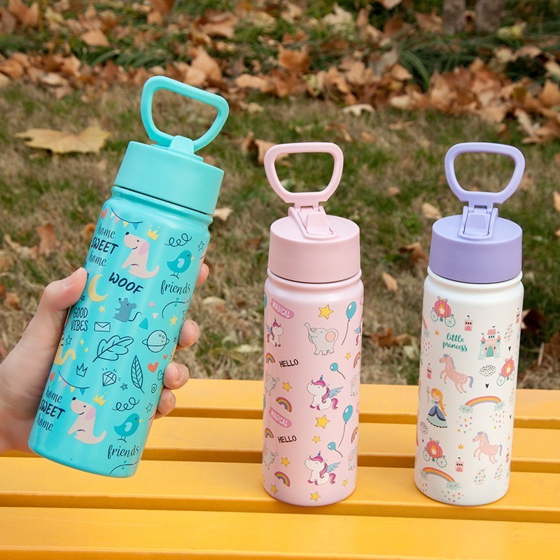 2024 New Design Custom Tumbler 304 Stainless Steel 12oz 16oz 18oz Kids Water Bottles Children Vacuum Insulation Thermos Flask