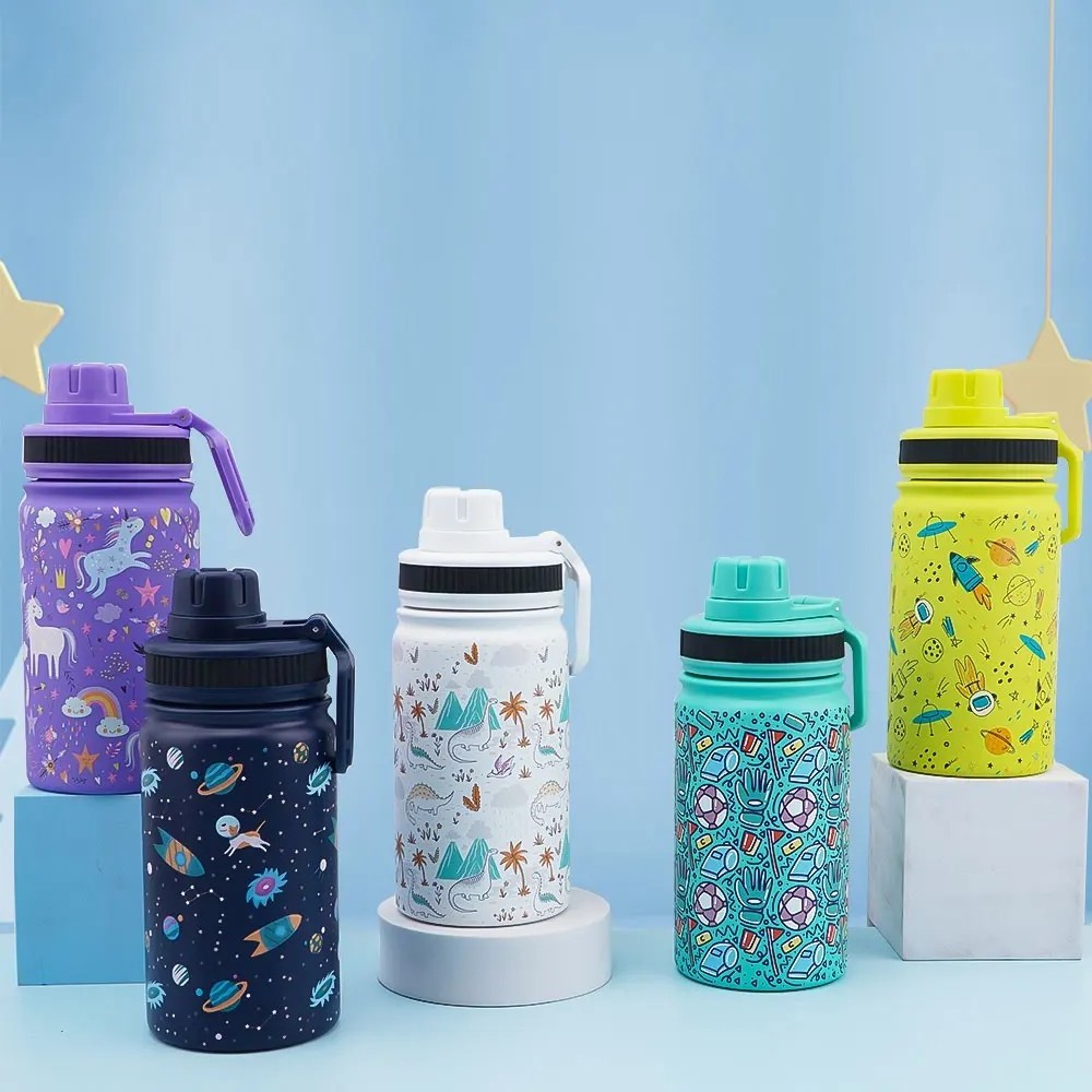 2024 New Design Custom Tumbler 304 Stainless Steel 12oz 16oz 18oz Kids Water Bottles Children Vacuum Insulation Thermos Flask