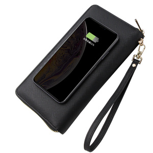 Hot Sale Portable Power Bank 6000mah Wallet Fast Charger Wireless Charger Leather Power bank Wallets Women Men