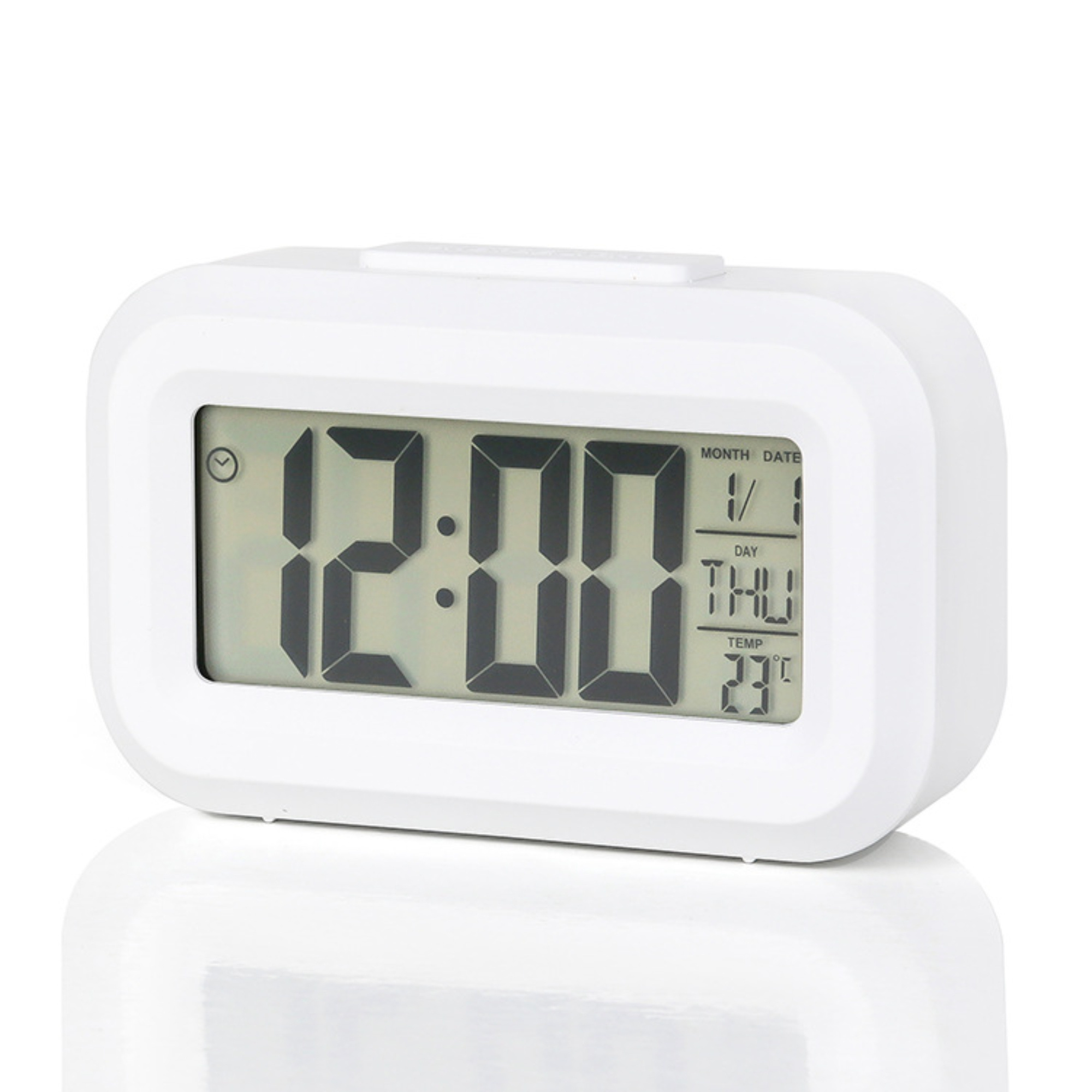 Desk Table Digital Lcd Clock Alarm 12/24-hour System Mini Home Office Students Night Light Clock With temperature