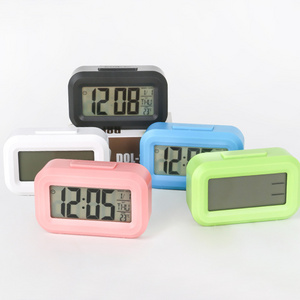 Desk Table Digital Lcd Clock Alarm 12/24-hour System Mini Home Office Students Night Light Clock With temperature