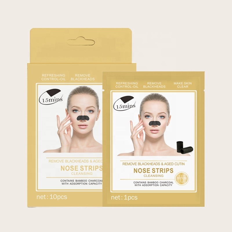 Hot 10pcs Per Color Box Bamboo Charcoal Nose Strips for Blackheads