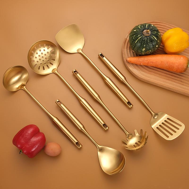 Gold Stainless Steel Kitchen Utensil for cooking Kitchenware Tools Home Restaurant Hotel