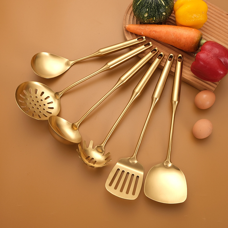 Gold Stainless Steel Kitchen Utensil for cooking Kitchenware Tools Home Restaurant Hotel