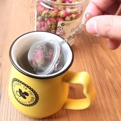 Food Grade 18 8 Stainless Steel Gold Silver Mesh Tennis Tea Fliters Ball Strainer Infuser wholesale