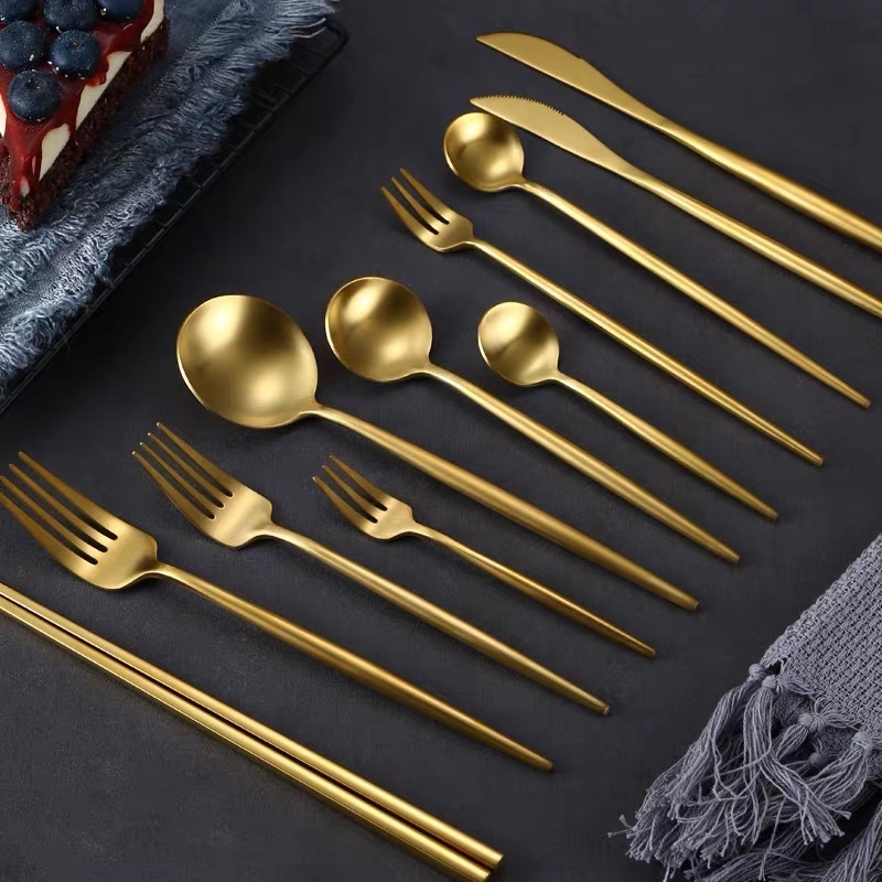 capitol gold plated cutlery flatware set for wedding 18/10 stainless steel cutlery restaurant wholesale